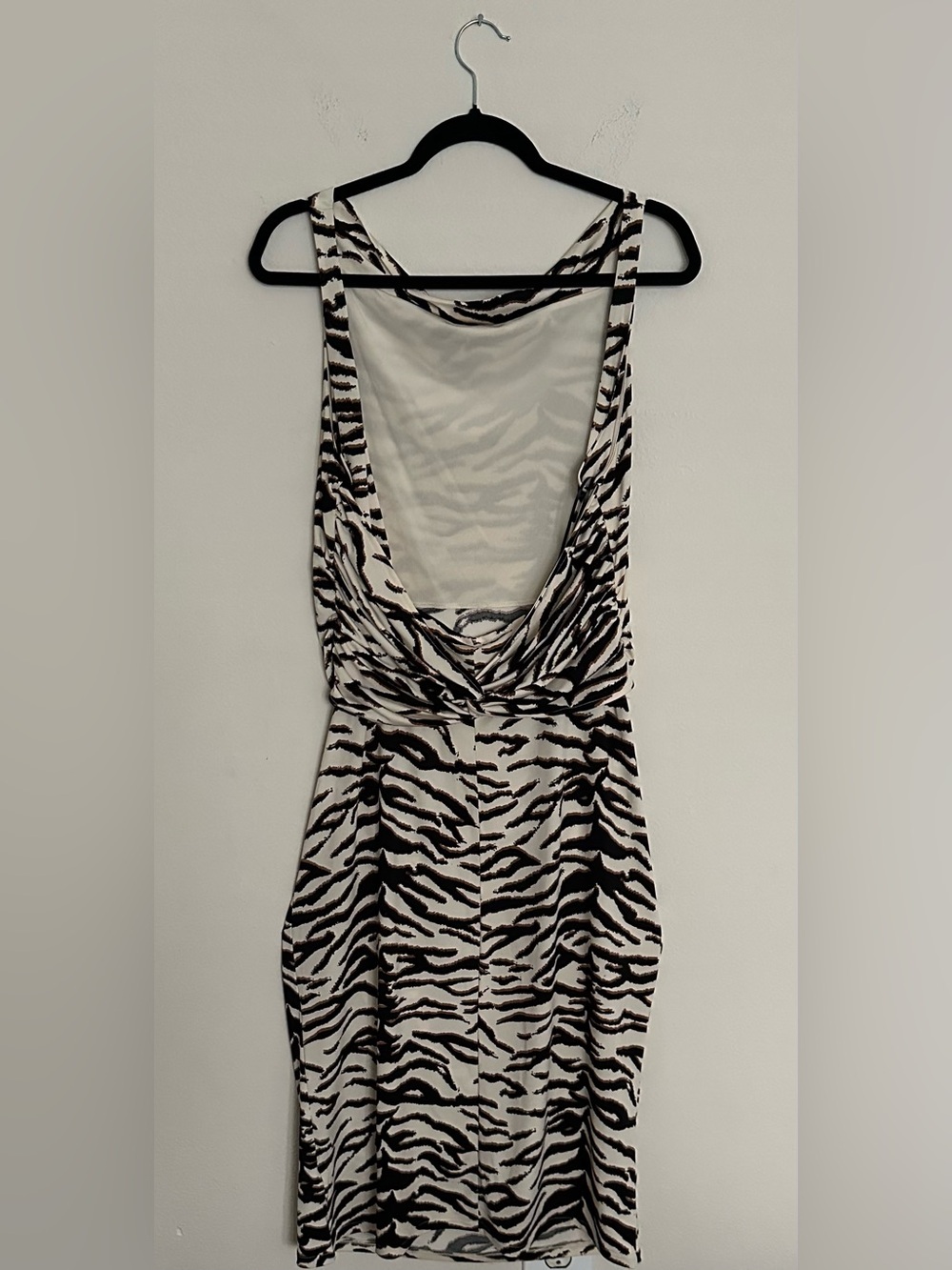 H&M Midi Dress Zebra Print Size L Women’s Black and Cream NWT - Picture 5 of 15